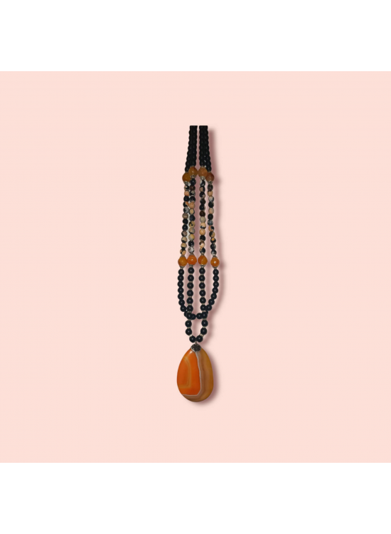 Ashura Natural Stone Necklace Made With Handmade Agate And Onix Stones