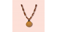 Ashura Handmade Agate Stone Zircon Sea Shell Natural Necklace