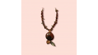 Ashura Handmade Agate And Jasper Stones And Adjustable Cord Needle Lace Necklace