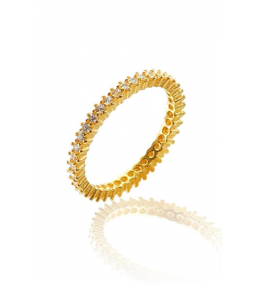 Silver Gold Color Single Row Tamtur Ring 10