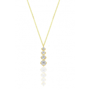 Silver Gold Gilded Zircon Stone Diamond Model Glitter Necklace